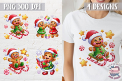 Christmas Gingerbread Man Colorful Clipart PNG Sublimation 4 Product Image 1