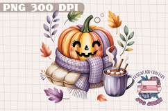 Halloween Cute Watercolor Clipart PNG Pastel Ghost Design Product Image 1