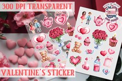 Love sticker Sheet Valentine Day Lovers Funny Heart PNG Product Image 1