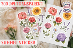 Summer sticker Cute flowers Love Picnic Beach Spring Product Image 1