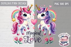 Valentine Love Animals Cute Quote Sublimation Design PNG Product Image 1