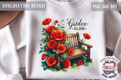 Spring Flower Poppy Sublimation Design PNG Garden Quote Product Image 1