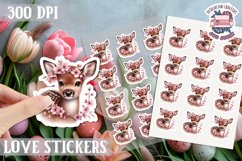 Spring sticker Cute animal with flowers Love PNG Funny Product Image 1