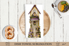 Whimsical Easter Dish Towel Sublimation PNG Product Image 1