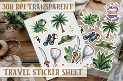 Travel sticker sheet Outdoor Scrapbook PNG Wanderlust Camp Product Image 1