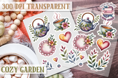Cozy Garden sticker sheet Flowers Botanical PNG Cute Product Image 1