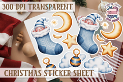 Christmas Sticker Sheet Watercolor Winter Holiday PNG Product Image 1
