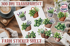 Farm sticker sheet Harvest Scrapbook PNG Vegetables Cozy Product Image 1