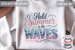 Summer Beach Sea Quote Watercolor Sublimation PNG Product Image 1