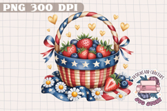 4th of July PNG Sublimation Strawberry berries Patriotic Product Image 1