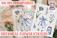 Flowers sticker sheet Spring Botanical Summer Scrapbook PNG Product Image 1