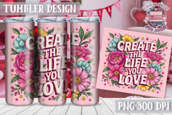 Sublimation Tumbler WRAP Vintage Quote Flowers Motivational Product Image 1