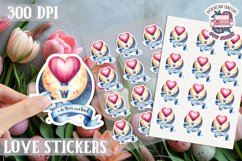 Love sticker Sheet Valentine Day Love You to the moon Product Image 1