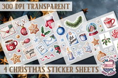 Christmas Watercolor Sticker Sheet Winter 4 PNG Product Image 1