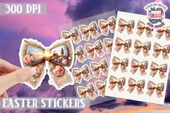 Easter Bow sticker Cute Coquette Love PNG Funny Bows Product Image 1