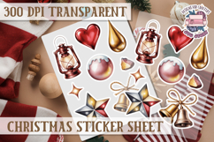 Christmas Watercolor Sticker Sheet Winter Cute Holiday PNG Product Image 1