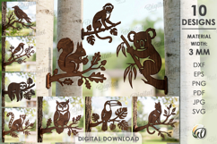 Branch Silhouettes Outdoor Decors Bundle Lasercut.Animal SVG Product Image 1