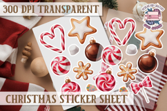 Christmas Watercolor Sticker Sheet Winter Cute Holiday PNG Product Image 1