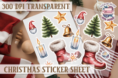 Christmas Watercolor Sticker Sheet Winter Cute Holiday PNG Product Image 1