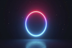 Glowing Neon Circle Background Wallpaper Product Image 1