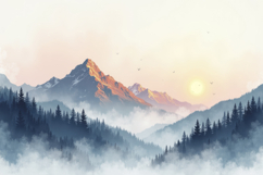 Serene Mountain Landscape Background Wallpaper Product Image 1