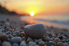 Sunset Over a Beach Background Wallpaper Product Image 1