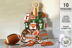 American Football Tired Tray Bundle Lasercut. Home decor SVG Product Image 1