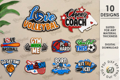 Layered Sports Signs Bundle Laser Cut. Sport SVG Product Image 1