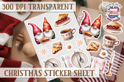 Christmas Watercolor Sticker Sheet Winter Cute Holiday PNG Product Image 1
