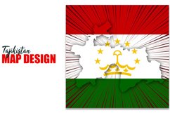 Tajikistan Independence Day Map Design Product Image 1