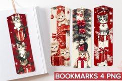 Christmas Bookmarks Sublimation - Christmas Cat PNG Product Image 1