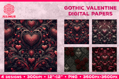 Gothic Valentine Digital Papers Bundle Product Image 8