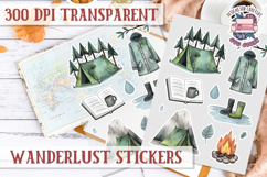 Travel sticker sheet Outdoor Scrapbook PNG Wanderlust Camp Product Image 1