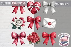 St Valentine’s Coquette Bow PNG Holidays Funny Watercolor Product Image 1