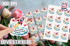 Love sticker Sheet Valentine Day Love You to the moon Product Image 1