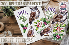 Forest Animals sticker sheet Scrapbook PNG Nature Watercolor Product Image 1