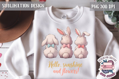 Cute Bunnies Spring Sublimation Design PNG Easter Hoop bunny Product Image 1