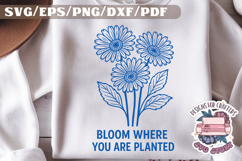 Flowers Hand drawn Quote Vintage SVG Motivational Daisy Product Image 1