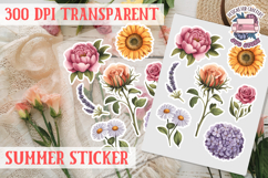 Summer sticker Cute flowers Love Picnic Beach Spring Product Image 1
