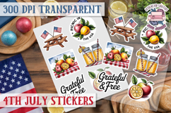 4th July sticker sheet USA Scrapbook PNG Independent Day Product Image 1