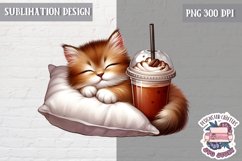 Cute Animal coffee lover Sublimation Design PNG Spring Product Image 1