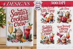 Christmas Cocktail Towels Clipart Sublimation 4 PNG Product Image 1