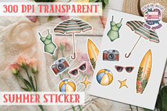 Summer sticker Cute flowers Love Picnic Beach Spring Product Image 1