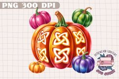 Autumn Pumpkin Sublimation design Fall Decorative Color PNG Product Image 1