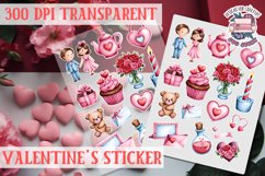 Love sticker Sheet Valentine Day Lovers Funny Heart PNG Product Image 1