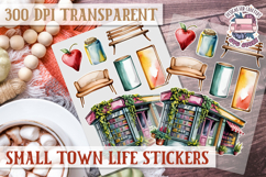 Small Town LIfe sticker Scrapbook PNG Village Garden Farm Product Image 1
