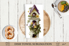 Whimsical Easter Dish Towel Sublimation PNG Product Image 1