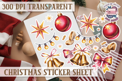 Christmas Watercolor Sticker Sheet Winter Cute Holiday PNG Product Image 1