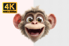 Cartoon Monkey's Face Transparent PNG Product Image 1