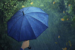 Blue Umbrella Rainy Background Wallpaper Product Image 1